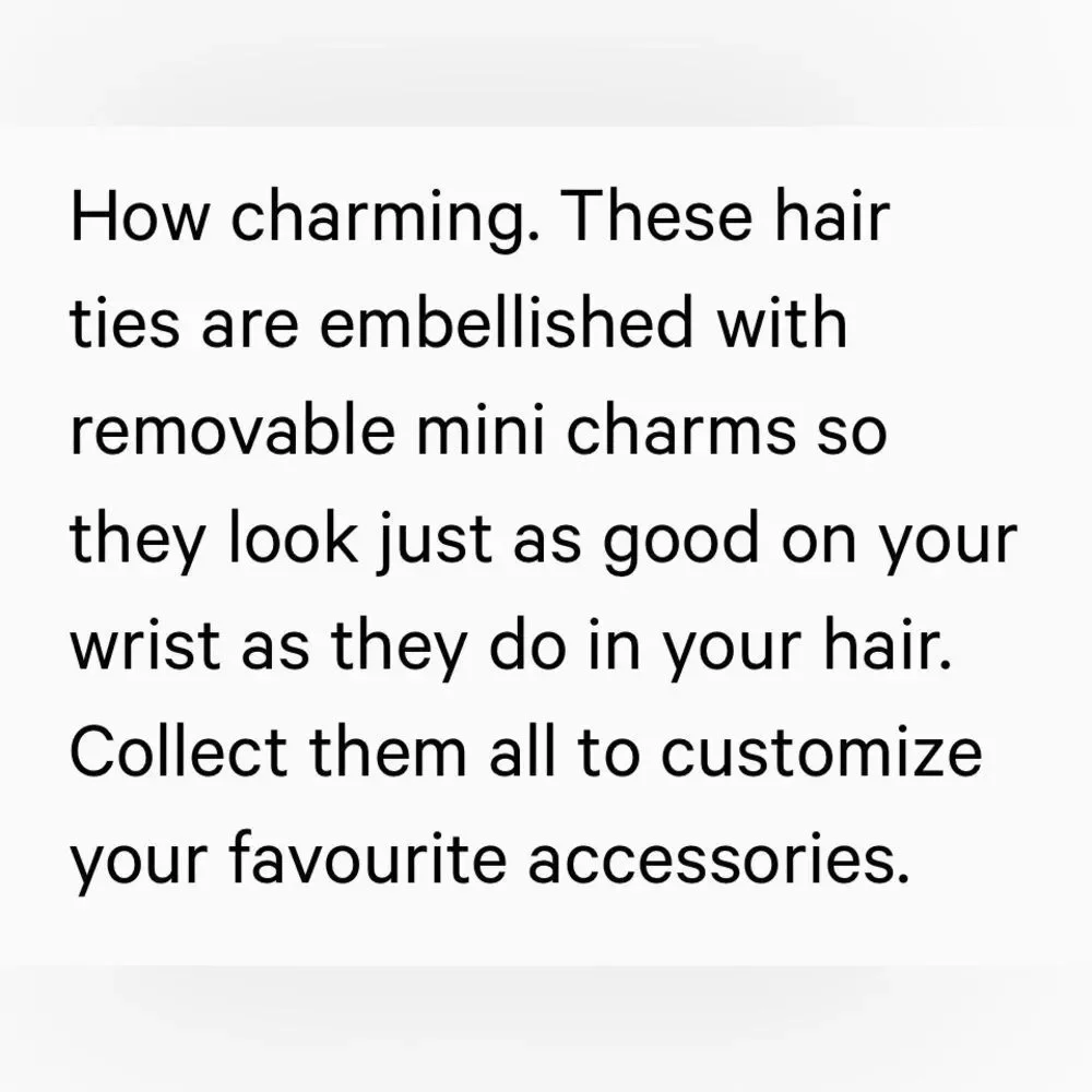 Lululemon Charm Hair Ties 3 Pack Black/Silver